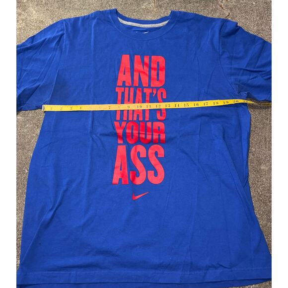 Nike regular fit men’s blue red t-shirt and that’s your ass (XL) - Picture 3 of 6